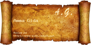 Amma Gida névjegykártya
